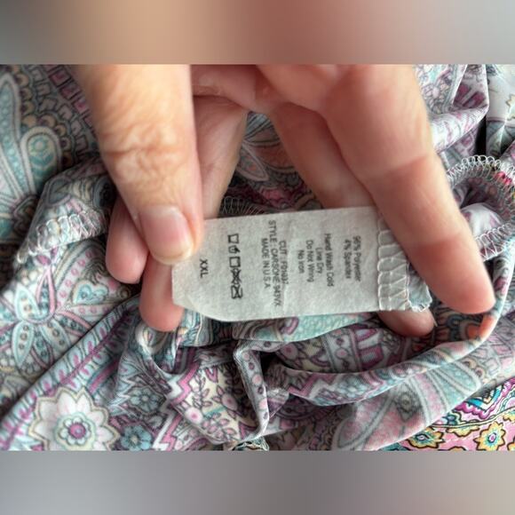 Women's 2XL Colorful Lightweight Half Sleeve BOHO Cottagecore Spring Tunic Dress - Picture 6 of 6